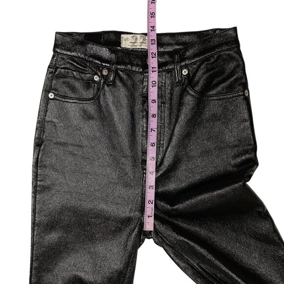 We the Free People Shiny Black Jeans, Size 27, Coated Faux Leather, Skinny - Picture 7 of 14